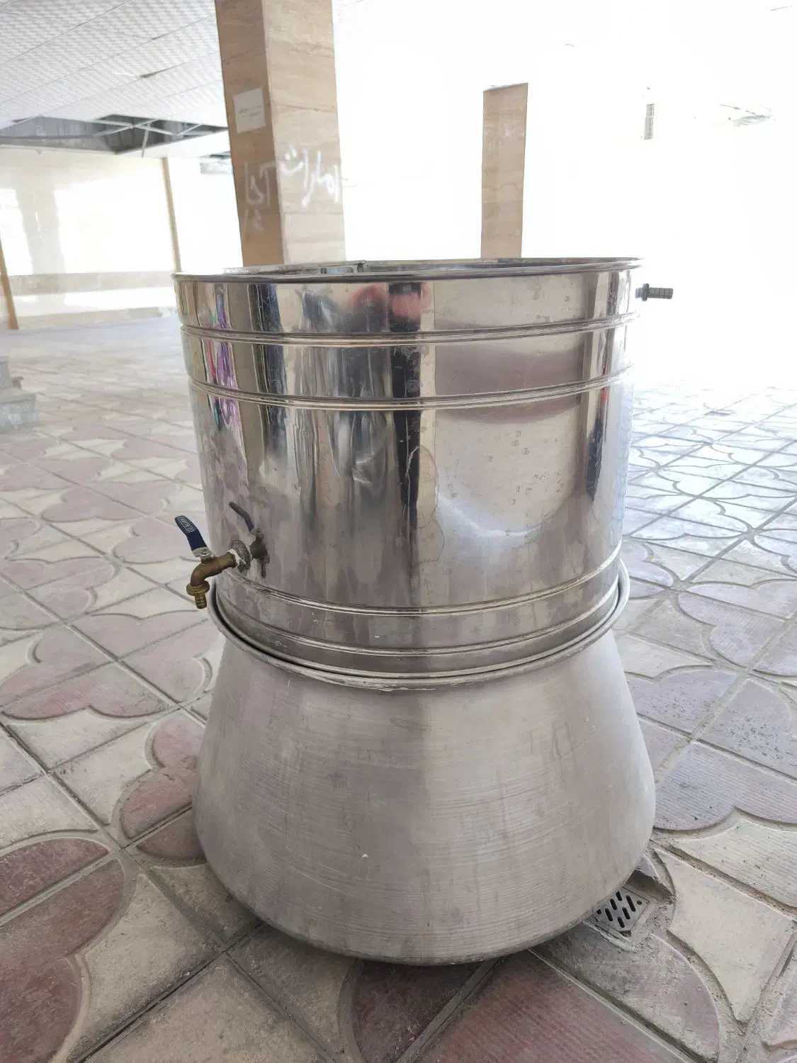 دیگ و سر دیگ عرقگیری ۱۲۰ لیتری(معاوضه دارم)|ظروف پخت‌وپز|کازرون, |دیوار