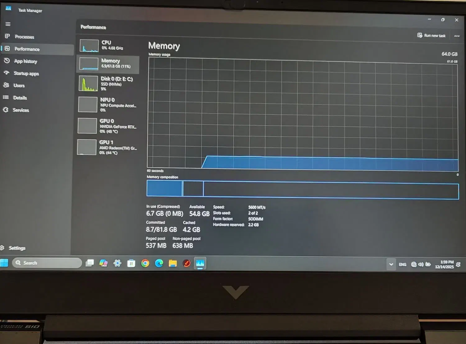 لپ تاپ HP victus gaming|رایانه همراه|کرج, شاهین‌ویلا|دیوار