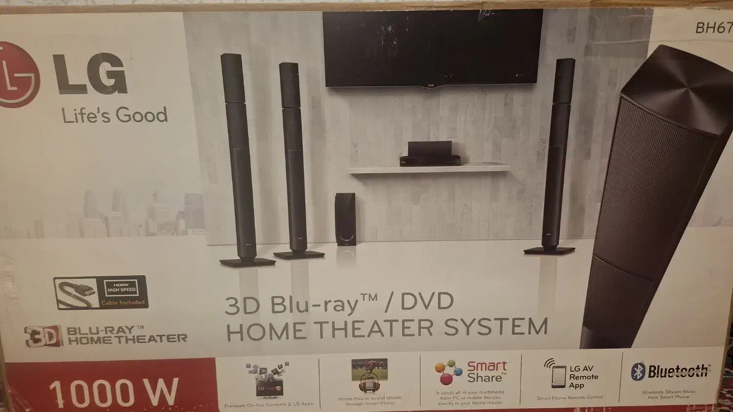 سینما خانواده ال جی بلوری ۱۰۰۰wبلوتوث کارخانه|سیستم صوتی خانگی|شیراز, وصال|دیوار