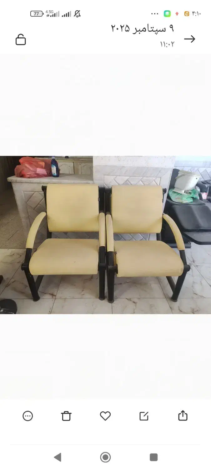 فروش۶عدد صندلی مبله برای همه جا|مبلمان اداری|نجف‌آباد, ویلاشهر|دیوار