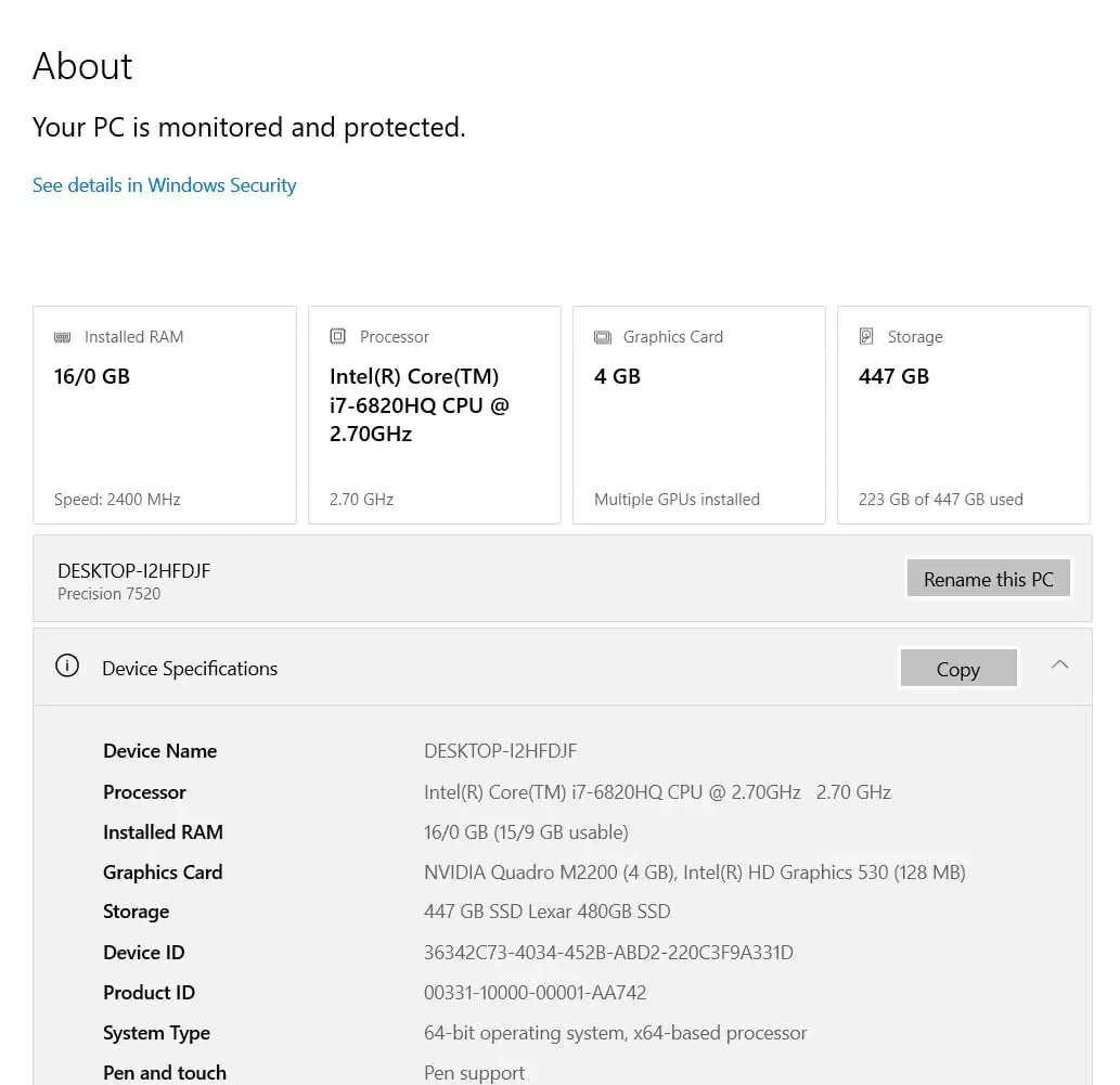 لپ تاب Dell 7520 precision|رایانه همراه|بابل, |دیوار