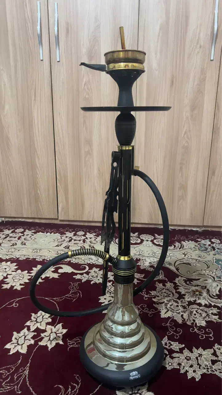 قلیان فلزی اسپرت استارباز مشکی طلایی|کلکسیون و سرگرمی|اصفهان, باغ فدک|دیوار