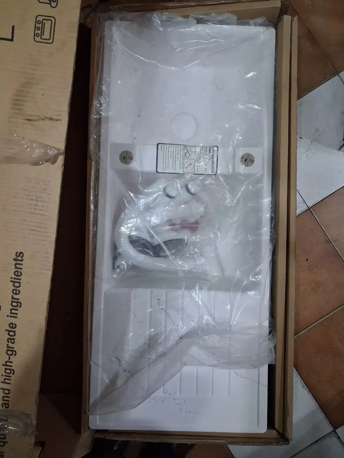 سینک گرانیتی نو آکبند سفید رگه طوسی|مصالح و تجهیزات ساختمان|تهران, امامت|دیوار