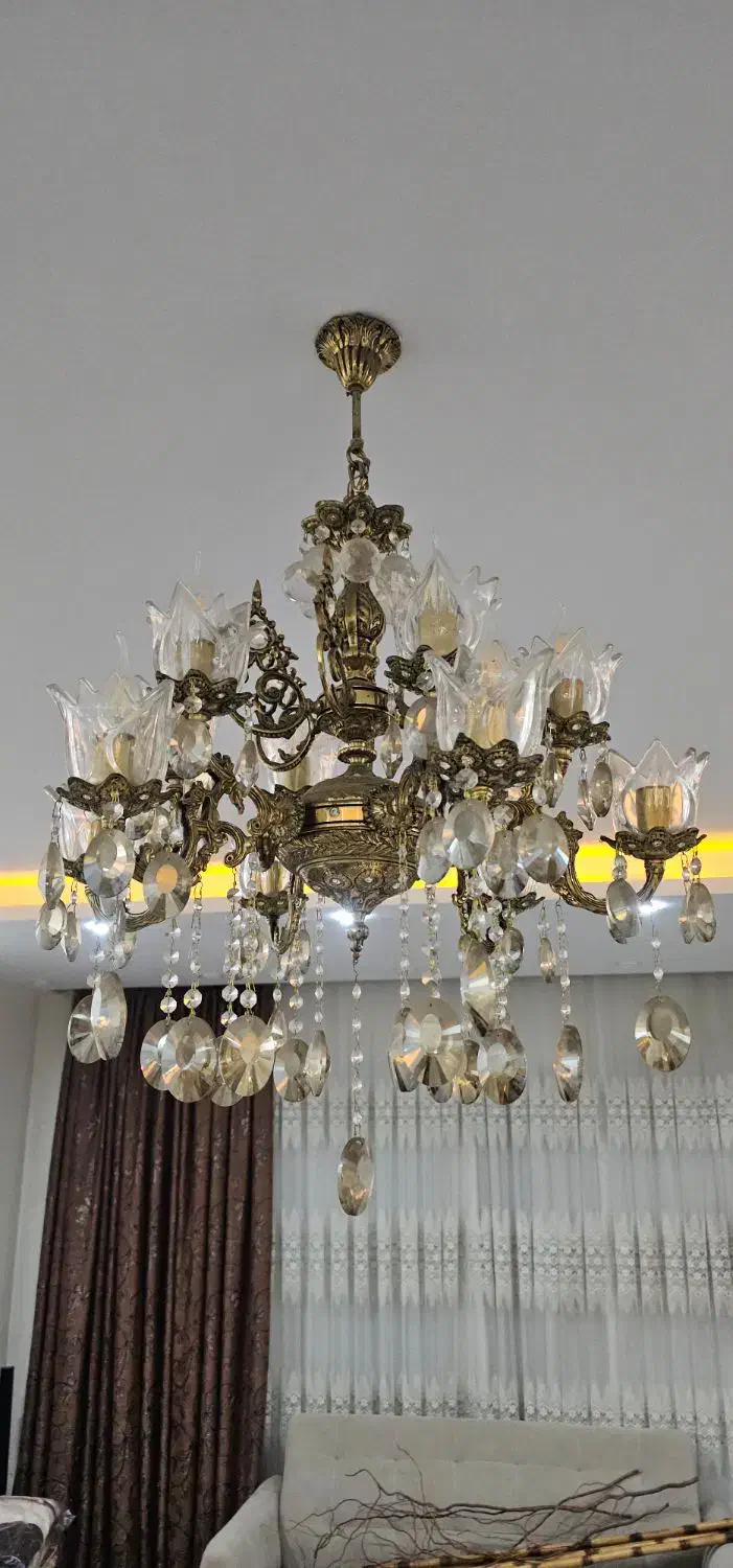 لوستر برنج اصل و سنگین|لوستر و چراغ آویز|اندیشه, اندیشه فاز ۳|دیوار