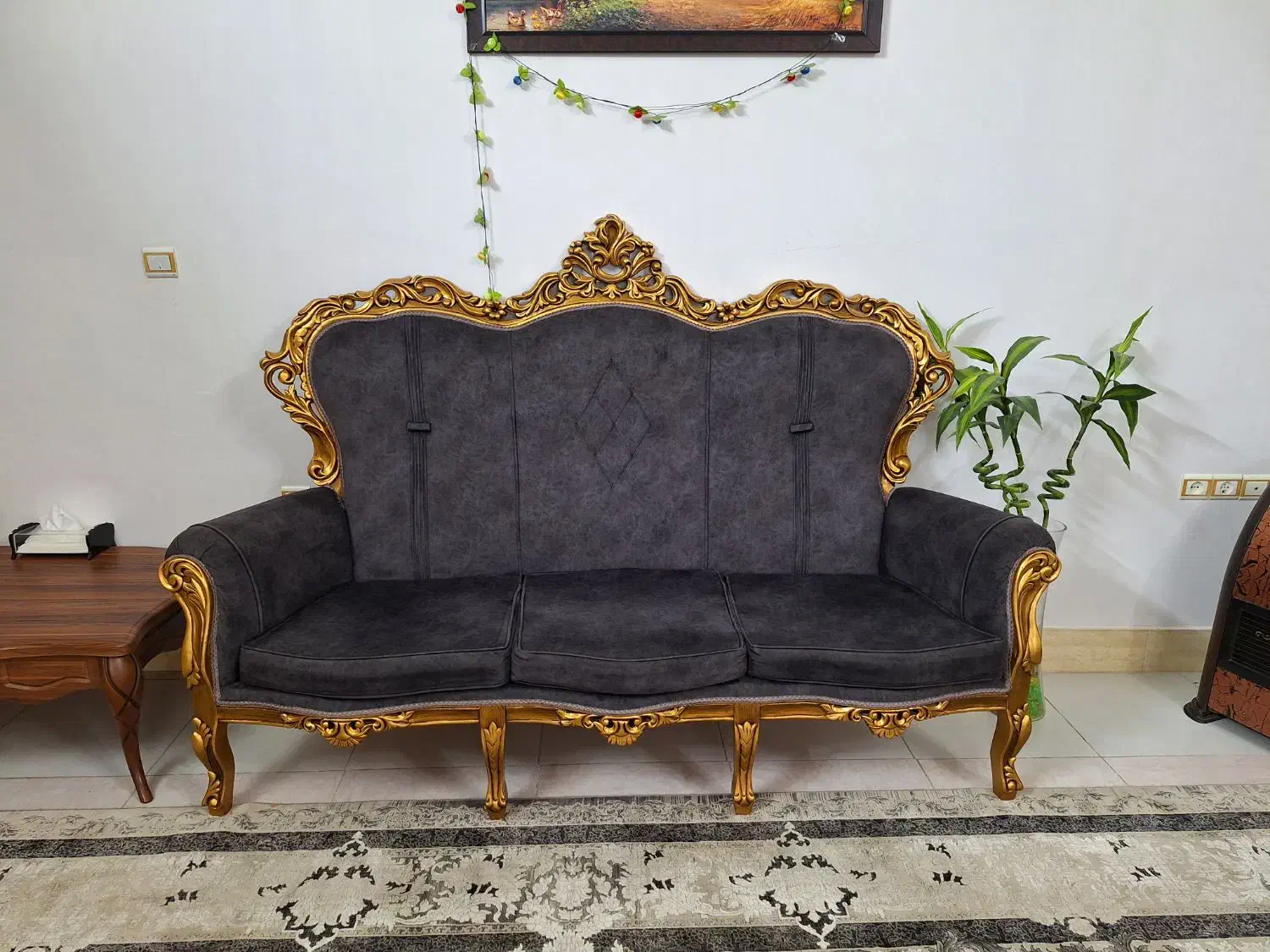 مبل استیل به همراه جلو مبلی و عسلی|مبلمان خانگی و میز عسلی|قم, نیروگاه|دیوار