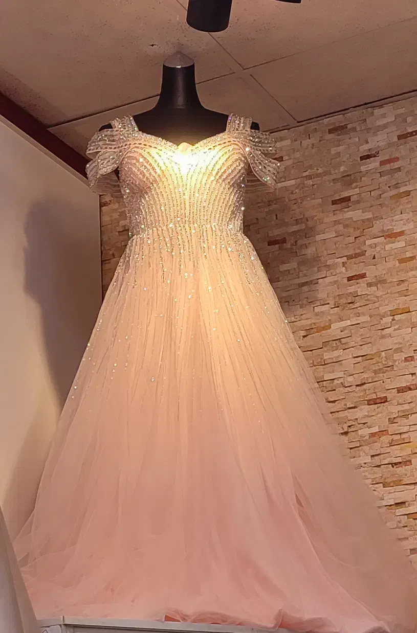 پیراهن مجلسی رنگ گلبهی ملایم|لباس|شوشتر, |دیوار