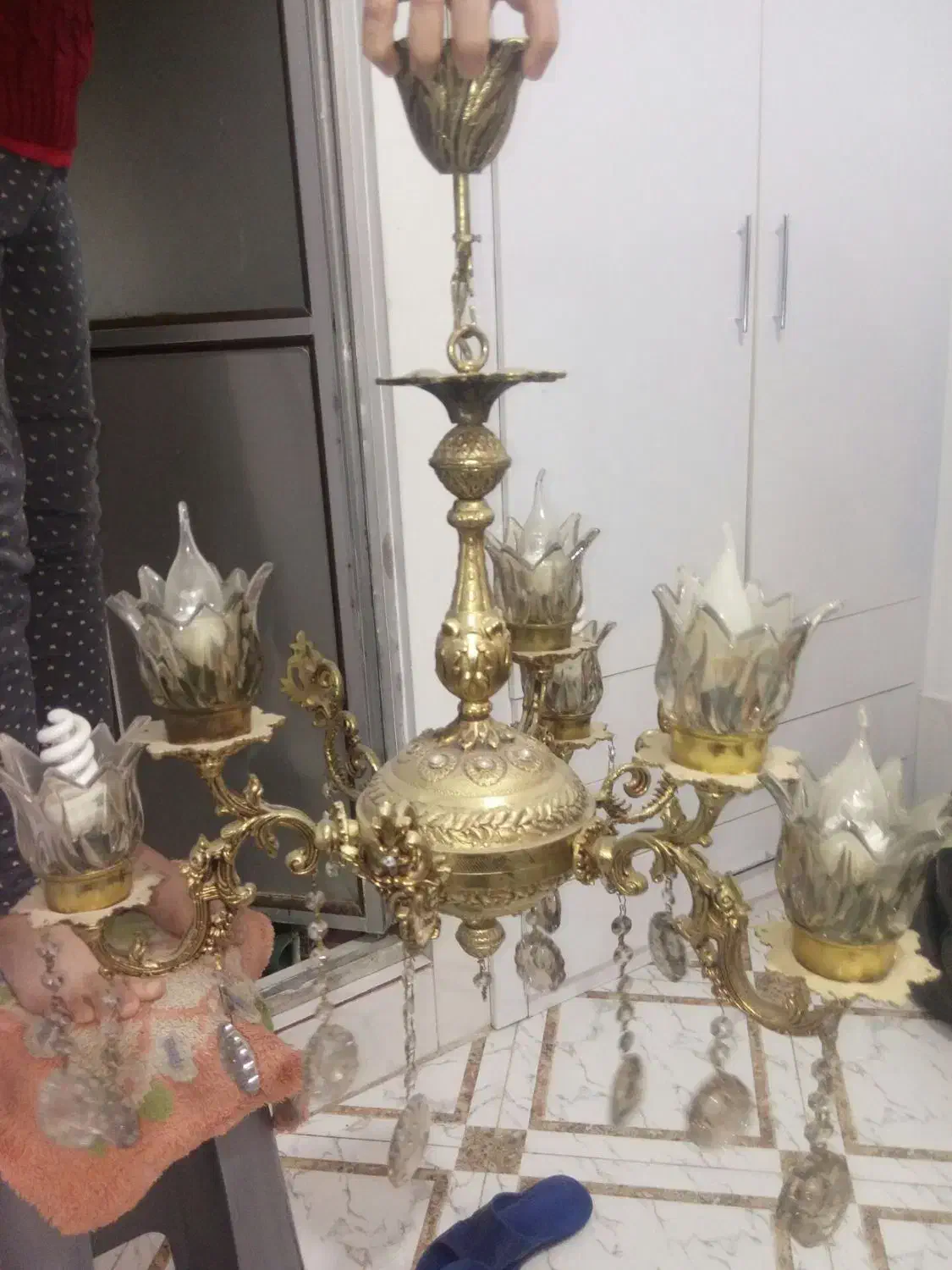 لوستر شش سه شاخه دوبل شش شعله|لوستر و چراغ آویز|مشهد, شهرک مهر آباد|دیوار