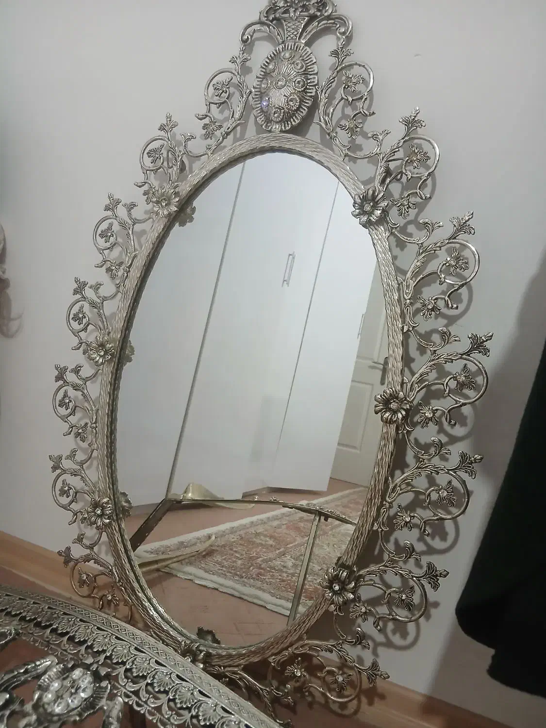 آینه کنسول با شمعدان برنزی|بوفه، ویترین، کنسول|تبریز, |دیوار