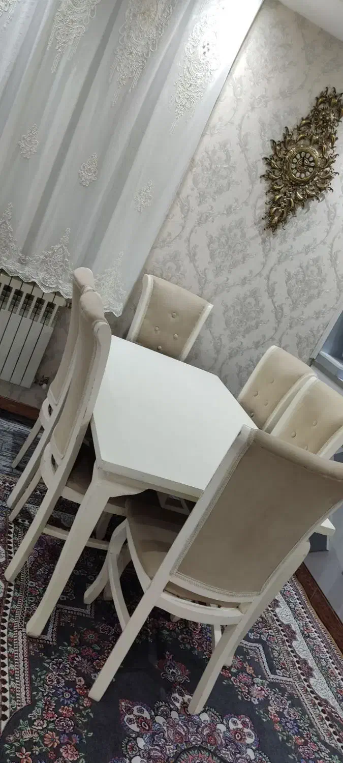 میز غذا خوری چوبی سالم|میز و صندلی غذاخوری|اردبیل, |دیوار