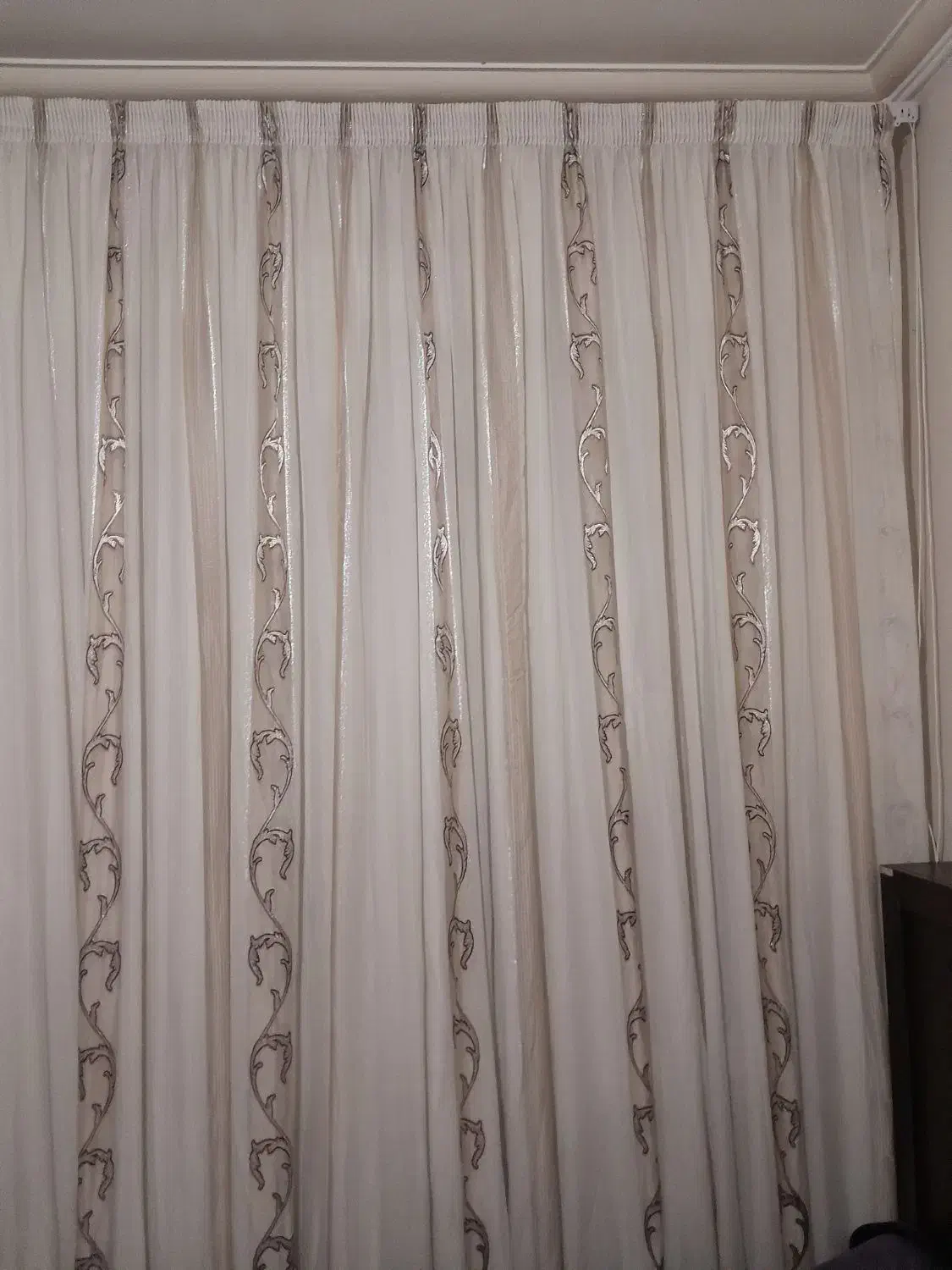 پرده حریر شاین وطرح دار|پرده، رانر، رومیزی|مشهد, دانشجو|دیوار