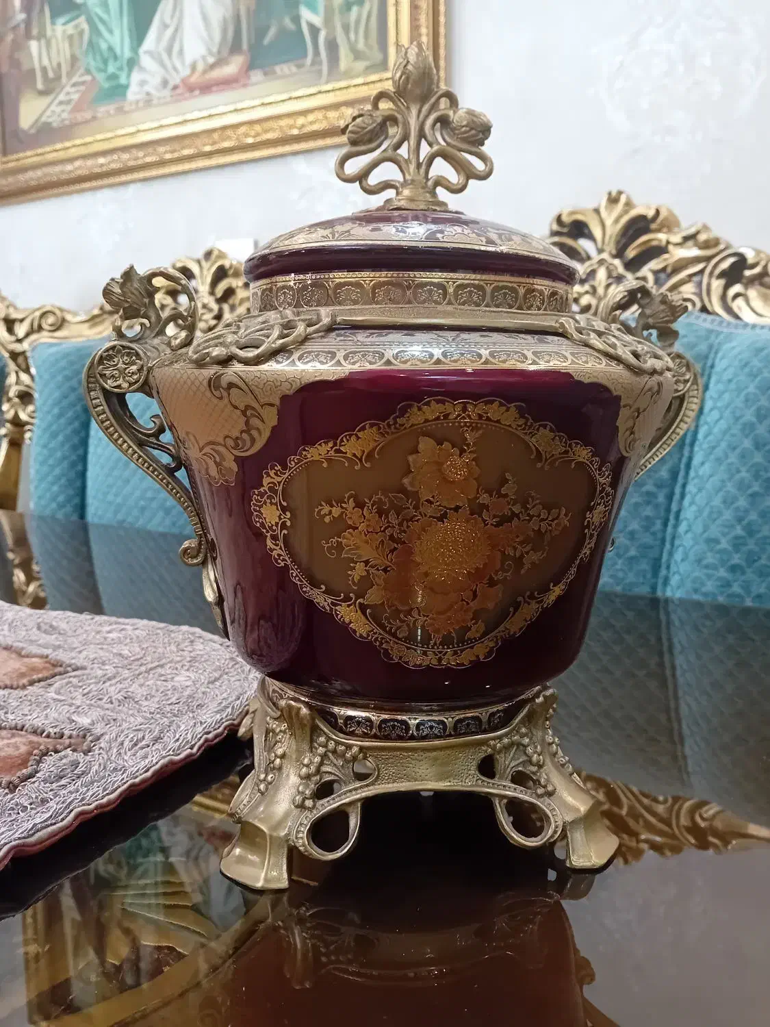ظرف در دار گلد کیش|صنایع دستی و سایر لوازم تزئینی|پردیس, فاز ۸|دیوار