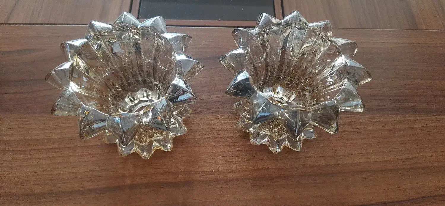 شیشه کریستال طرح لاله خطی شامپاینی لوستر|لوستر و چراغ آویز|کرج, باغستان|دیوار