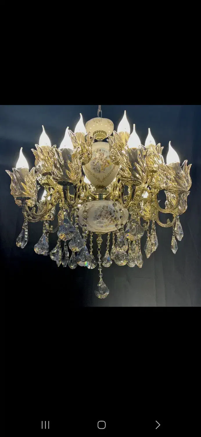 لوسترتینا برنج‌سرامیکی.۱۰+۱۰.شعله/برنزBZ light 246|لوستر و چراغ آویز|تهران, نعمت‌آباد|دیوار