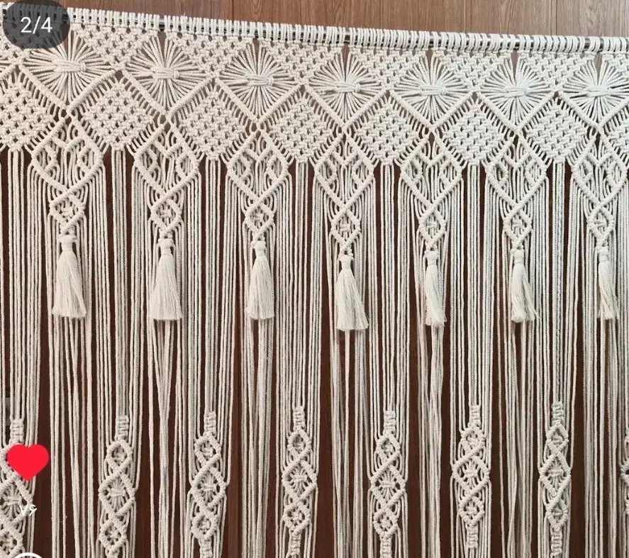 پرده مکرومه|پرده، رانر، رومیزی|مشهد, حجاب (شهرک غرب)|دیوار