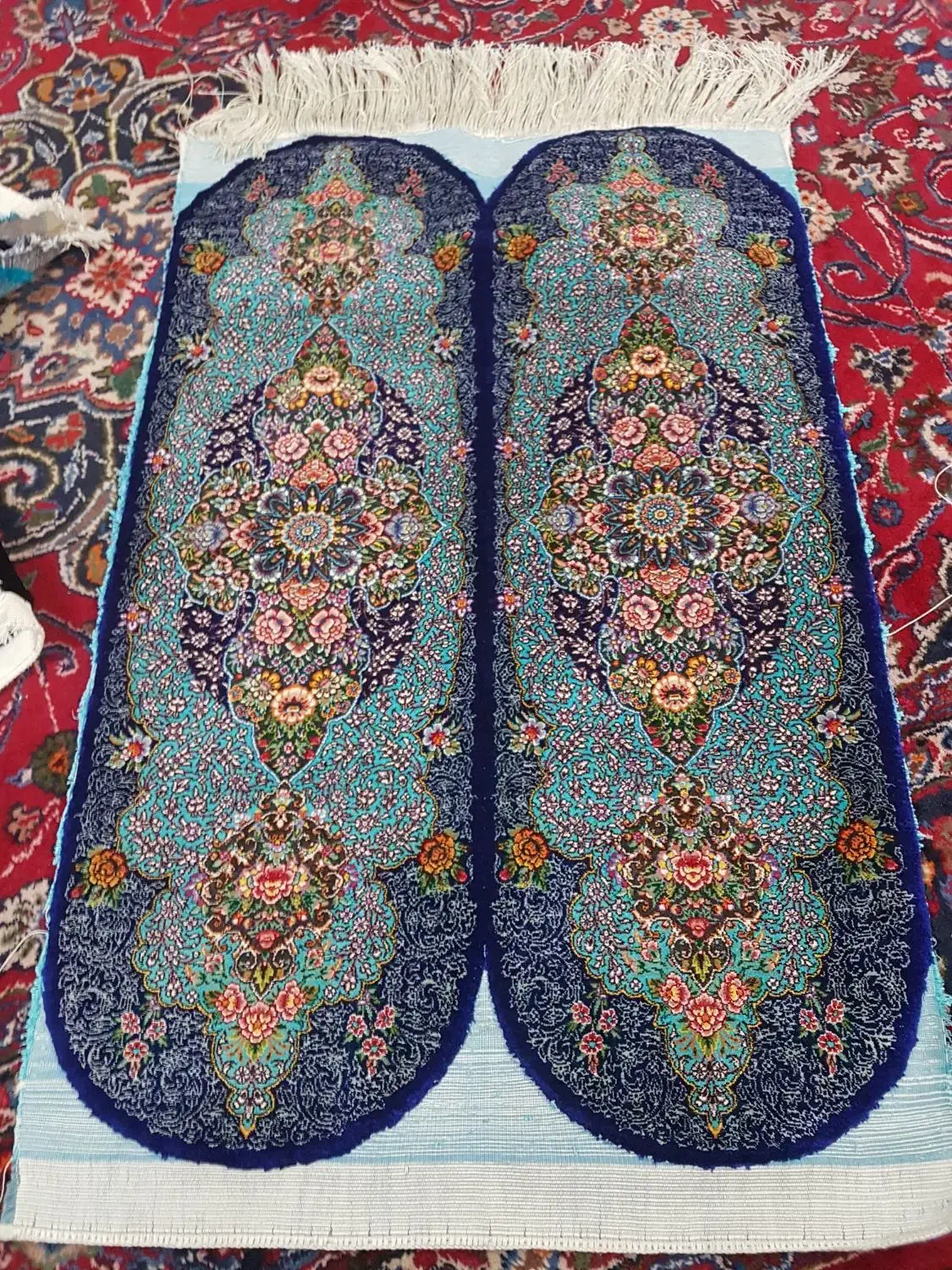 قالی دستبافت ابریشم|فرش|قم, باجک یک|دیوار