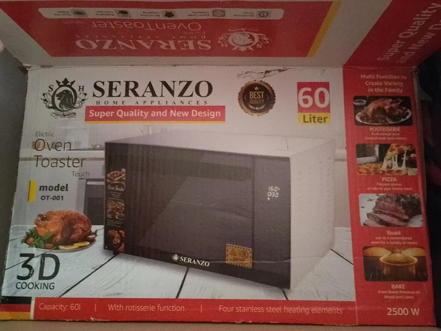 اون توستر لمسی ۶۰لیتری نو|اجاق گاز و لوازم برقی پختوپز|مشهد, چهارچشمه|دیوار