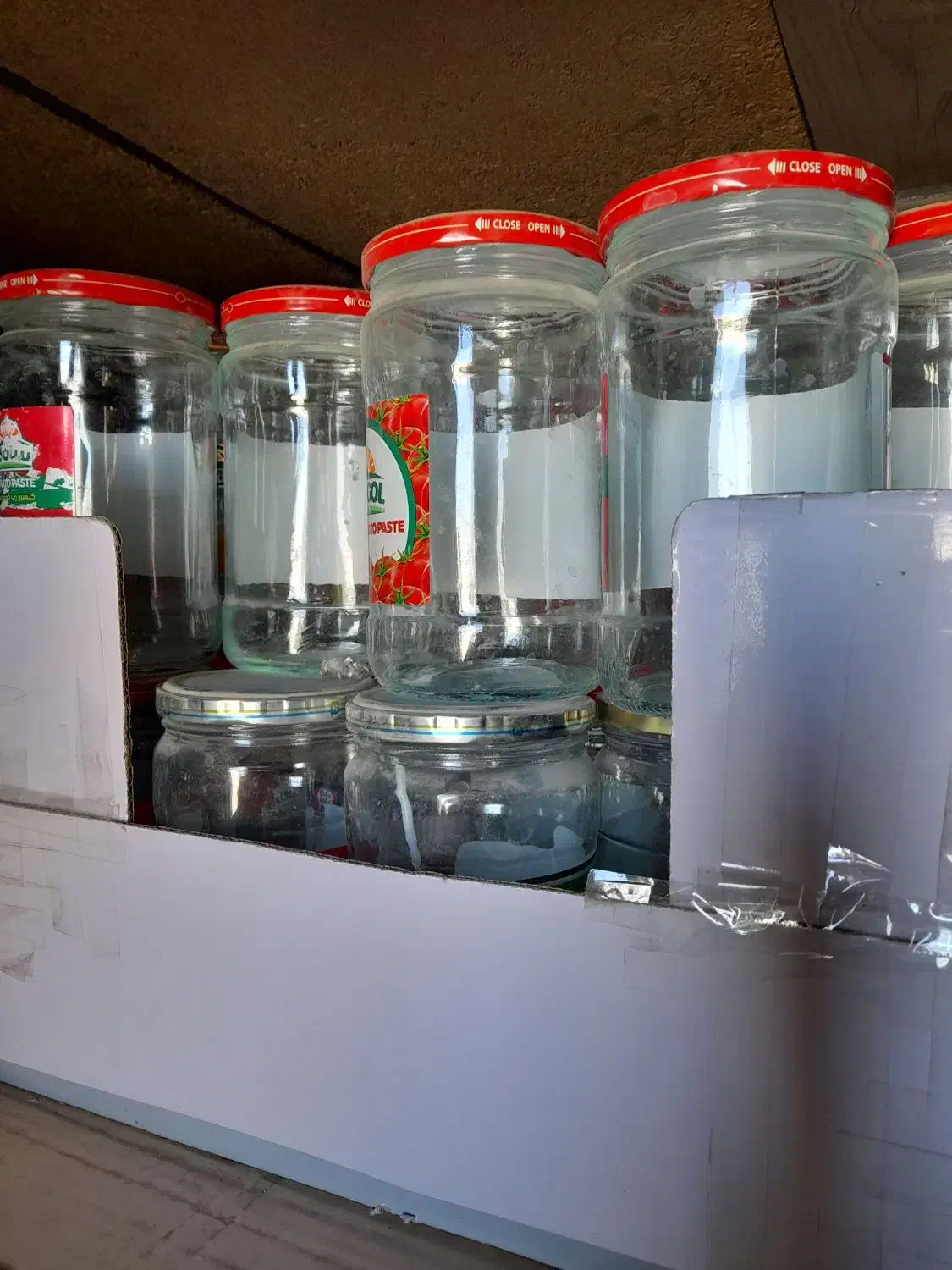 شیشه مربا خالی|ظروف نگهدارنده، پلاستیکی، یک‌بارمصرف|زاهدان, |دیوار