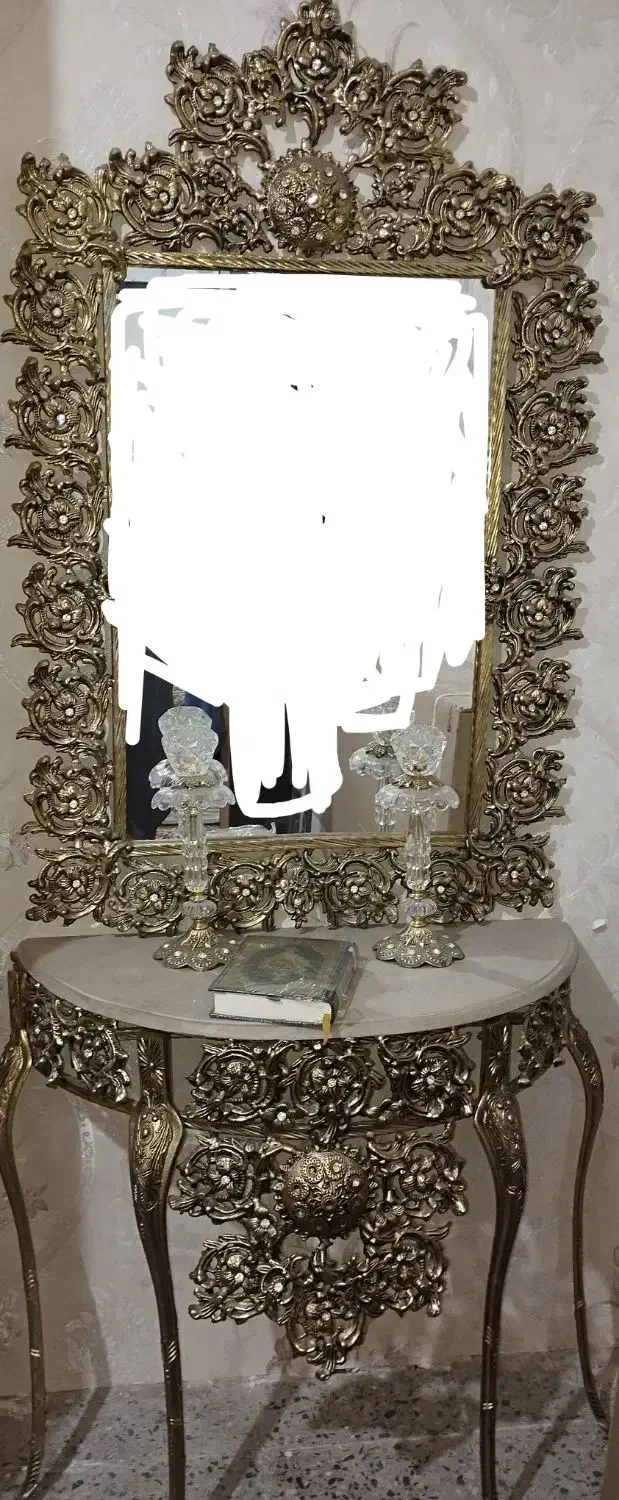 ساعت ایستاده و آینه شعمدان طلایی|ساعت دیواری و تزئینی|زاهدان, |دیوار