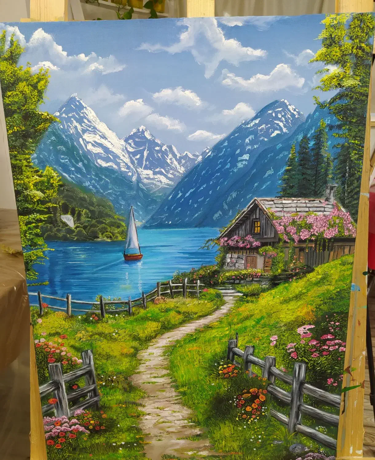 تابلو نقاشی رنگ روغن طبیعت|تابلو، نقاشی، عکس|قائم‌شهر, |دیوار