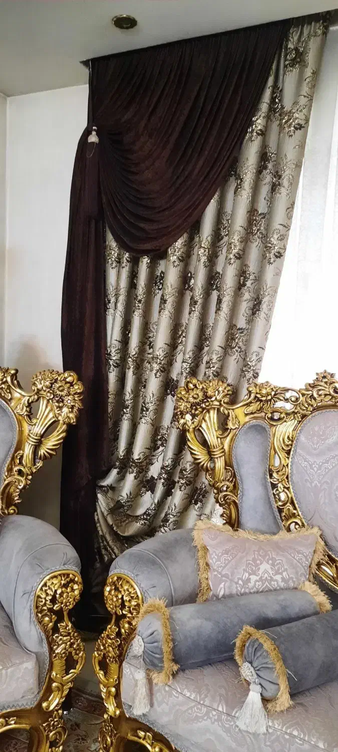 پرده ۳ تیکه .۴در۳ متر|پرده، رانر، رومیزی|باقرشهر, |دیوار