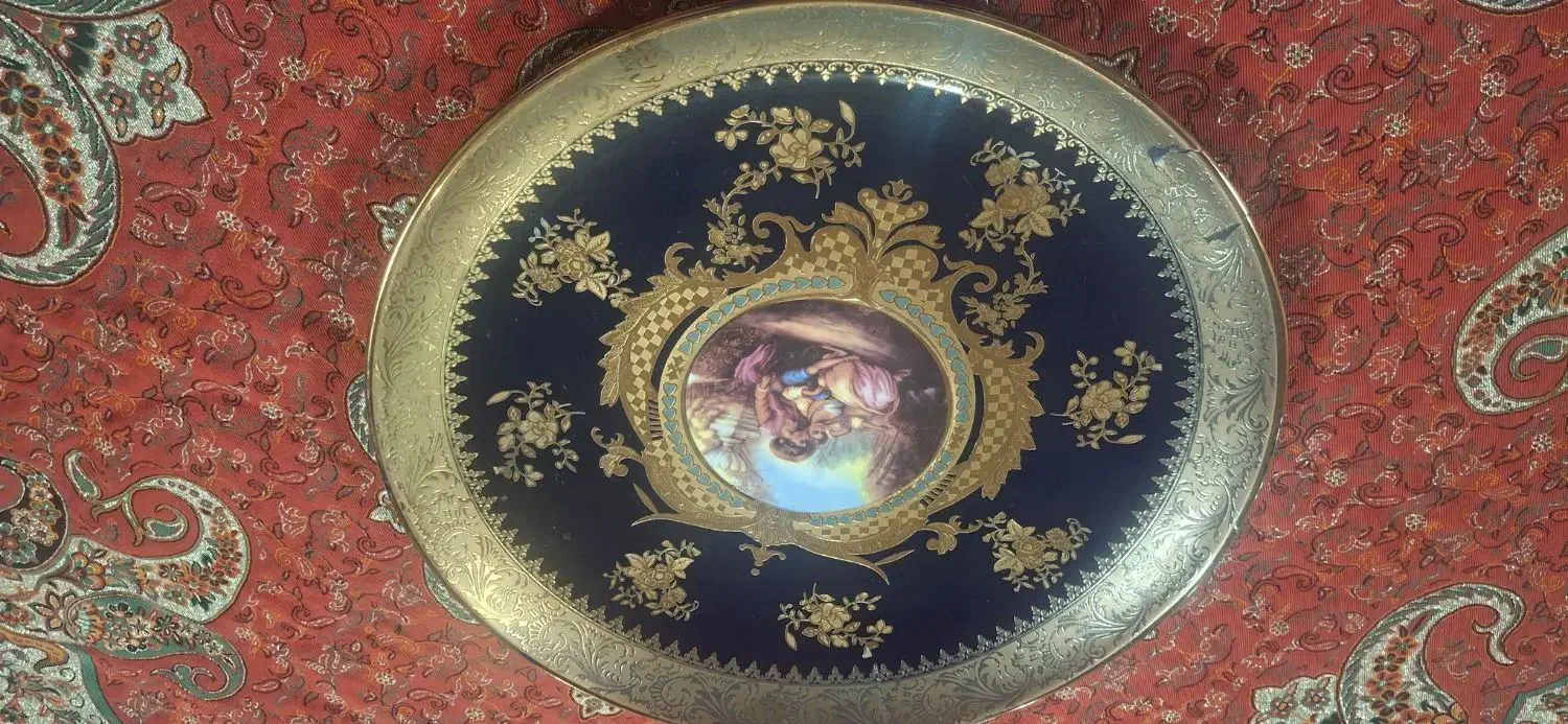 بشقاب لیلی مجنون سورمه ای طلایی|صنایع دستی و سایر لوازم تزئینی|قرچک, مهدیه|دیوار