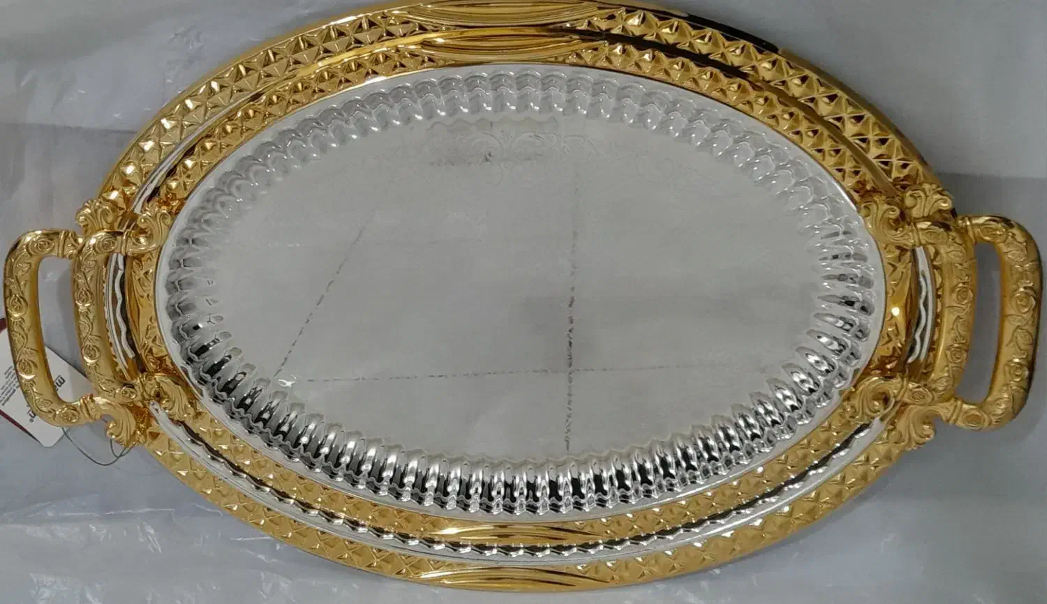 سینی دور طلایی|ظروف سرو و پذیرایی|ملکشاهی, |دیوار