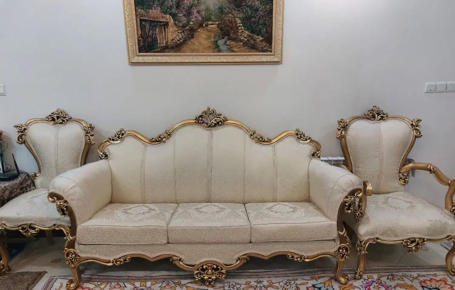 مبل استیل چوب گردو ۹نفره|مبلمان خانگی و میز عسلی|تهران, باشگاه نفت|دیوار