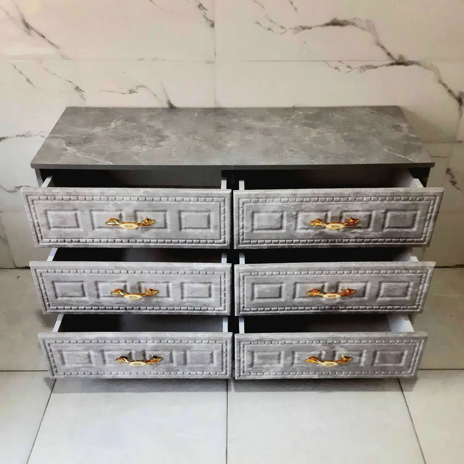 دراور شش کشو طرح ایکیا 6 کشو MDF درب وکیوم|جاکفشی، کمد، دراور|پرند, فاز ۲|دیوار