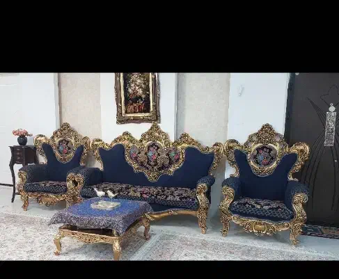 مبل سلطنتی طلا کوب|مبلمان خانگی و میز عسلی|کرمانشاه, |دیوار