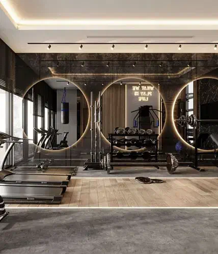 آینه بک لایت گرد مستطیل مناسب باشگاه بدنسازی سالن|آینه|همدان, |دیوار