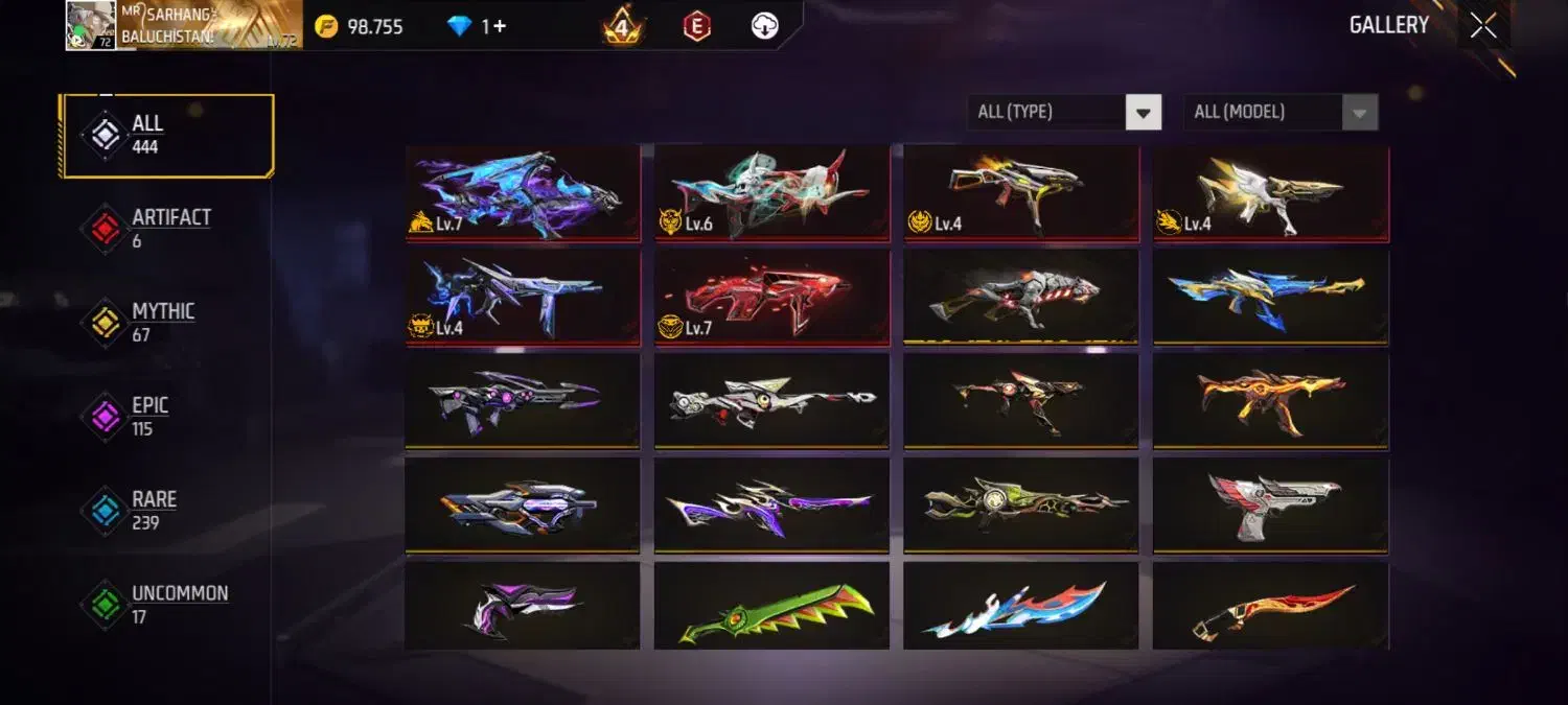 اکانت فری فایر فول گان|کنسول، بازی ویدئویی و آنلاین|ایرانشهر, |دیوار