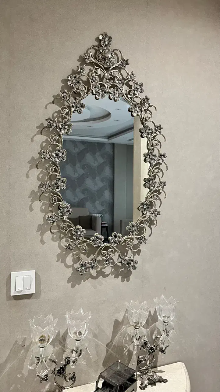 آینه شمعدان فلزی شیک و خاص|آینه|رشت, پیرسرا|دیوار