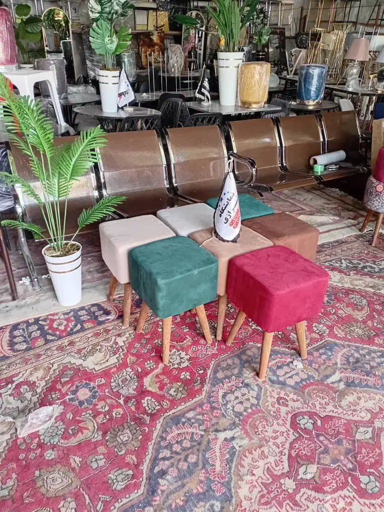 پخش صندلی پاف پایه چوبی مکعبی تک و عمده|صندلی و نیمکت|شیراز, وزیرآباد|دیوار