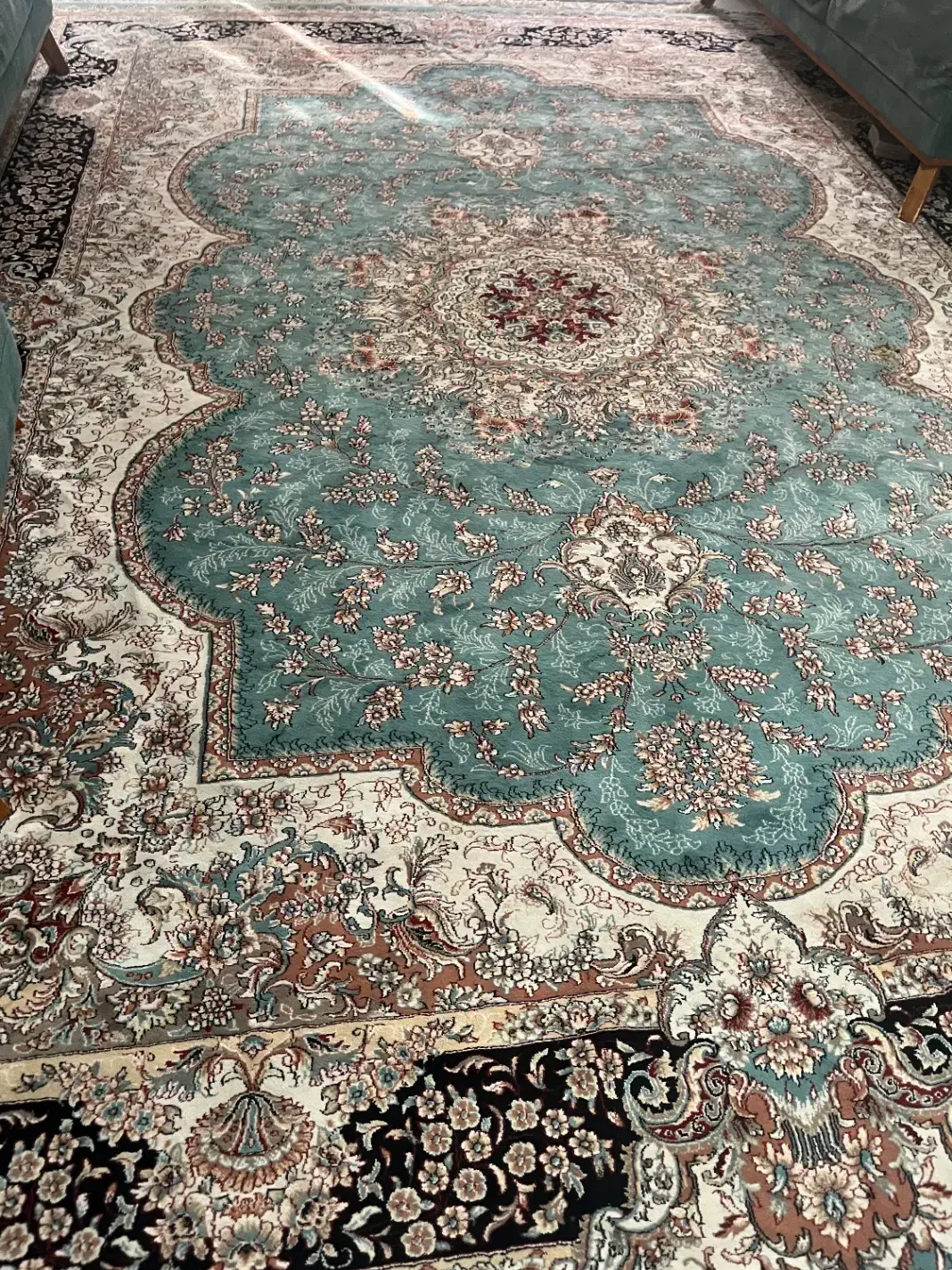 فرش ۱۲متری رنگ فیروزه ای|فرش|گرگان, |دیوار