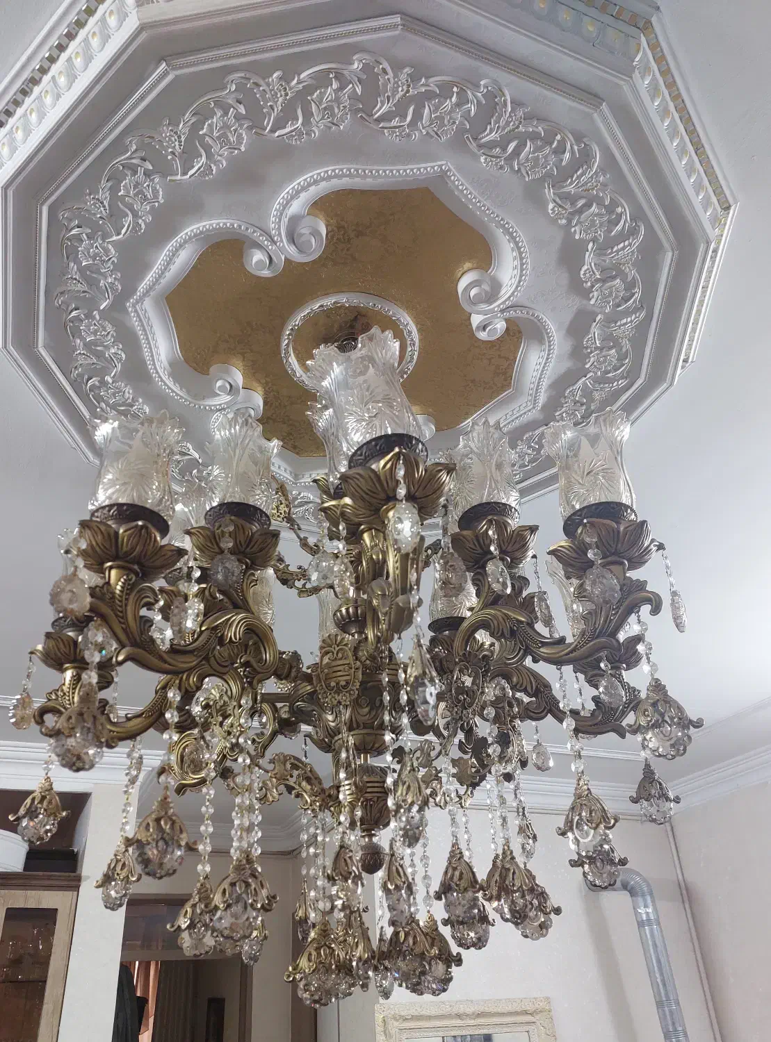 لوستر برنجی|لوستر و چراغ آویز|اسلام‌شهر, شهرک قائمیه|دیوار