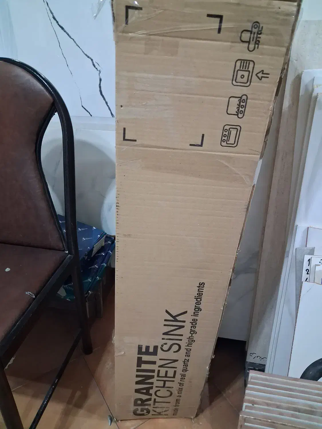 سینک گرانیتی نو آکبند سفید رگه طوسی|مصالح و تجهیزات ساختمان|تهران, امامت|دیوار