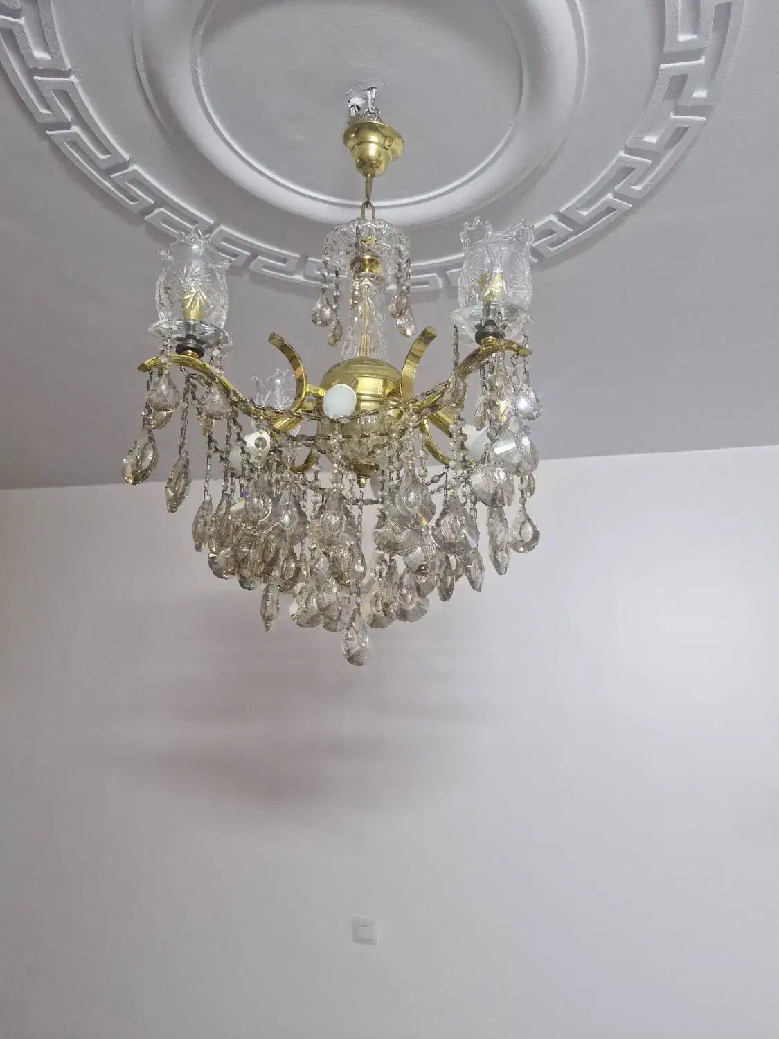 تابلو و لوستر ۴ شاخه|تابلو فرش|باغستان, |دیوار