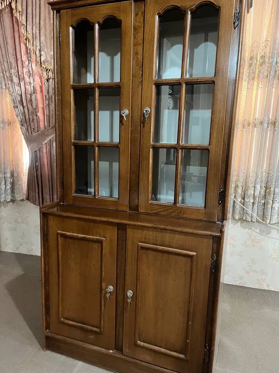 دو عدد بوفه چوبی|بوفه، ویترین، کنسول|آزادشهر, |دیوار