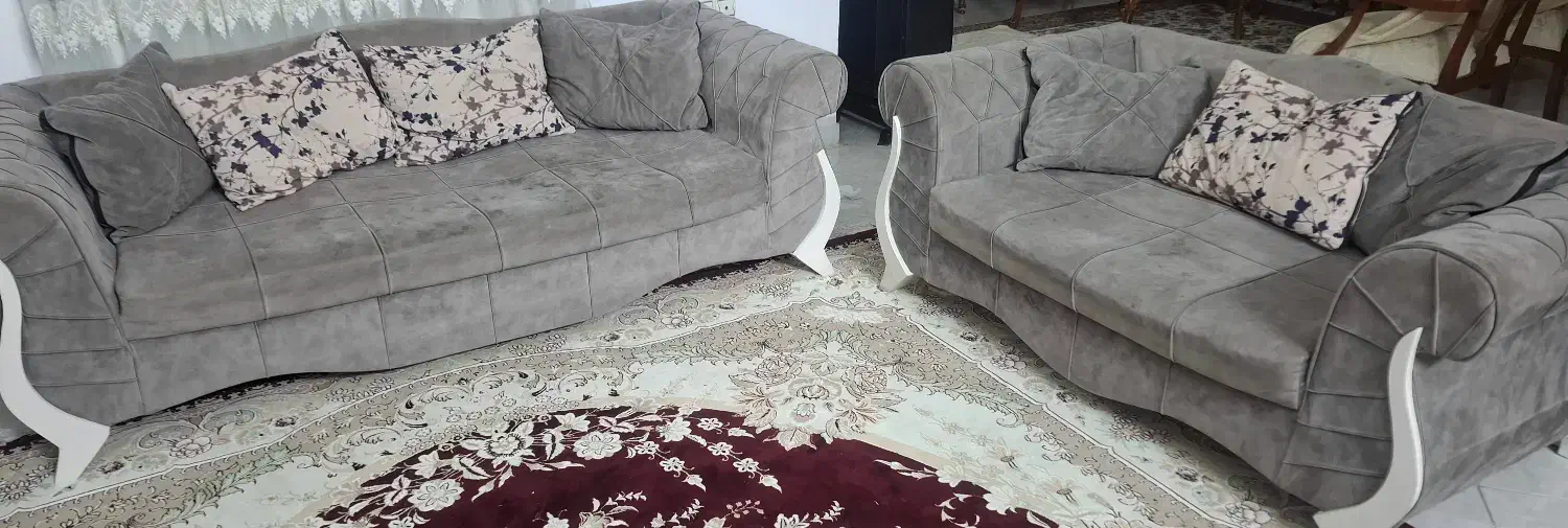مبل 5 نفره طوسی رنگ|مبلمان خانگی و میز عسلی|ساری, |دیوار