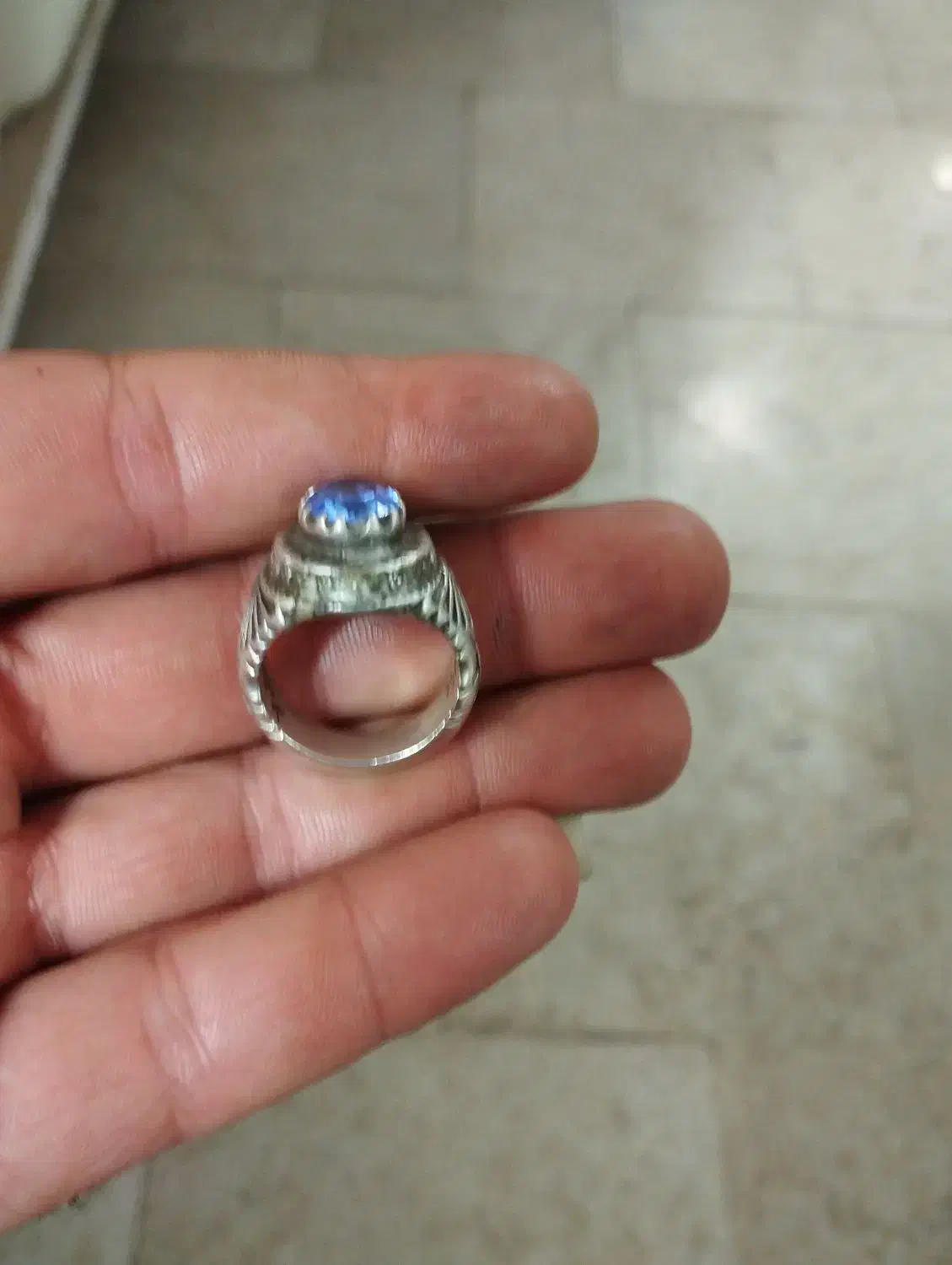 انگشتر توپاز کلاسیک آبی سوئیسی اصل|جواهرات|یزد, |دیوار