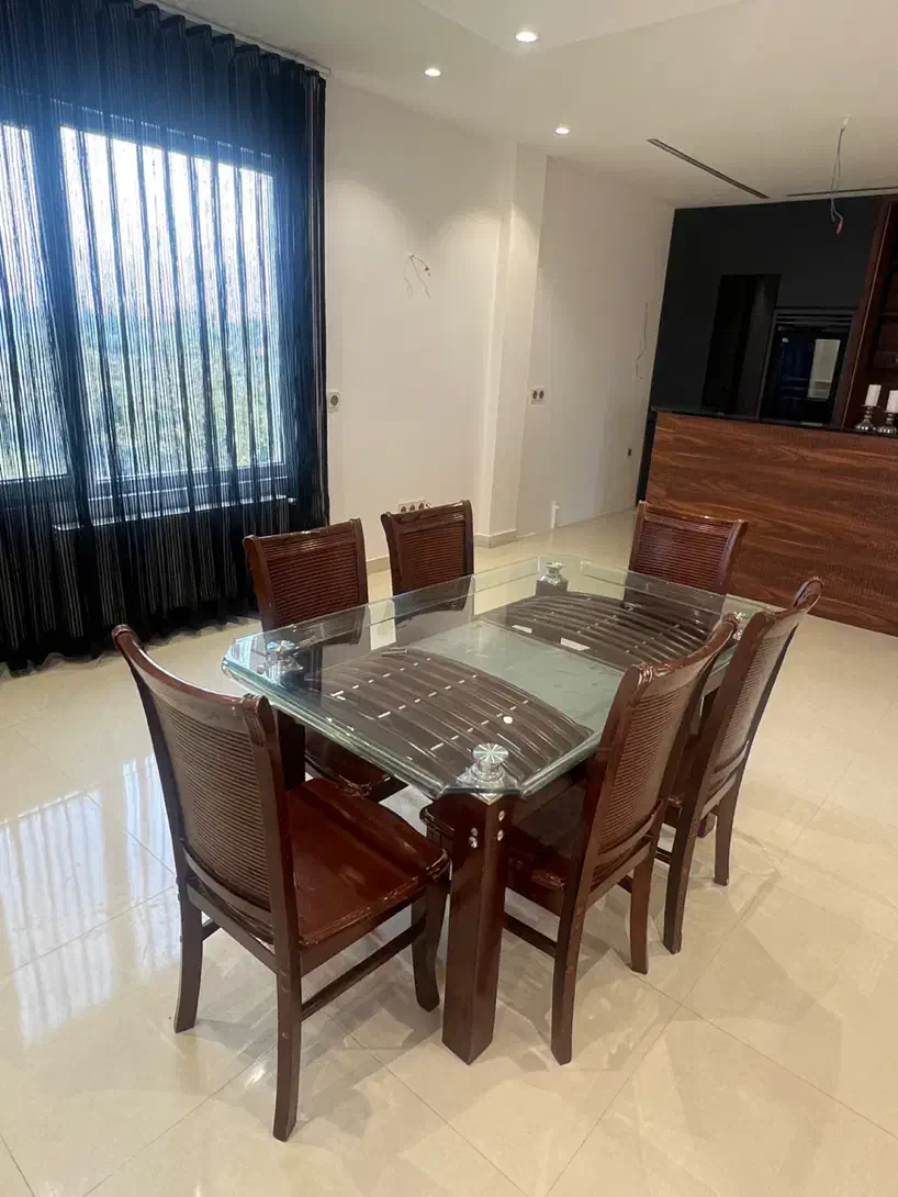 میز ناهارخوری ۶ نفره چوبی|میز و صندلی غذاخوری|سلمانشهر, |دیوار