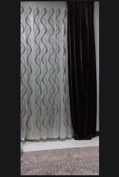 پرده پذیرایی ۱۲ متری|پرده، رانر، رومیزی|قرچک, شهرک گلها|دیوار