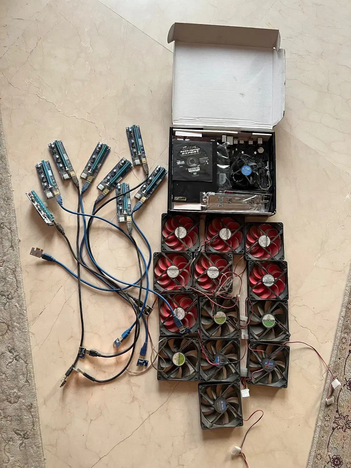 مادربرد بورد Asus b250 فن کابل رایزر رایسر usb|قطعات و لوازم جانبی رایانه|تهران, سعادت‌آباد|دیوار