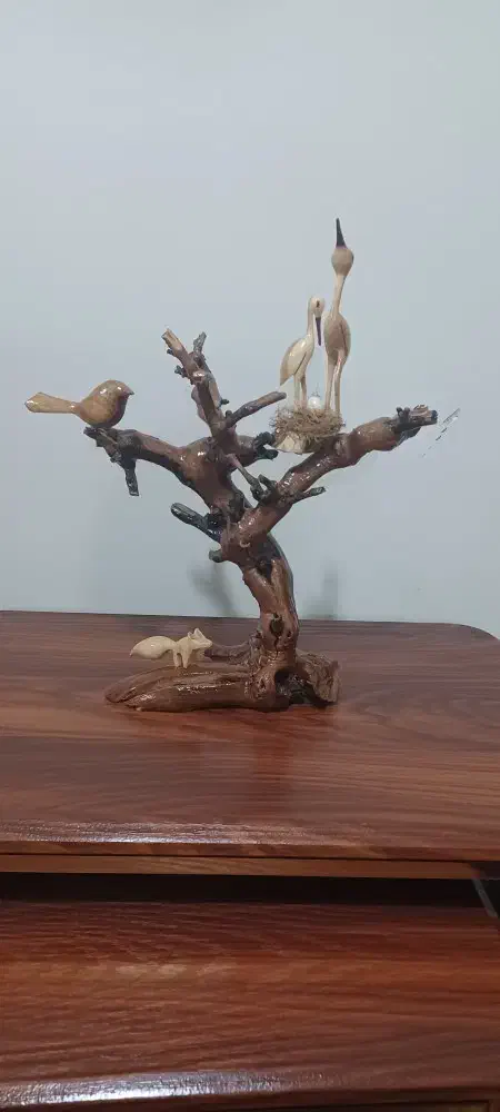 انواع مجسمه های چوبی و همچنین ظرف های چوبی|صنایع دستی و سایر لوازم تزئینی|باقرشهر, |دیوار