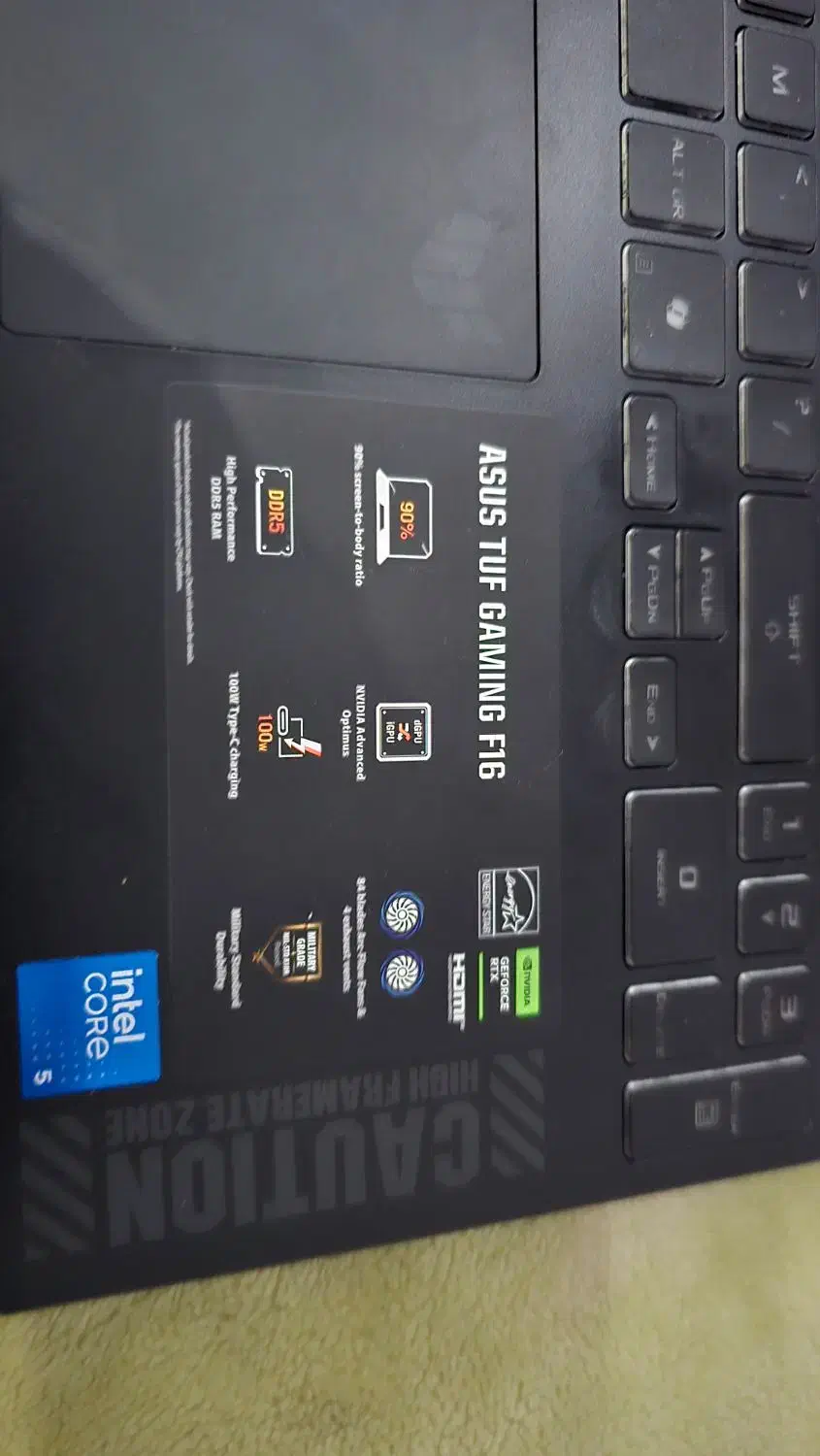 لبتاب Asus tuf gaming رم ۳۲ گرافیک ۶ ۲ ماه کار|رایانه همراه|قم, میرزائیه|دیوار