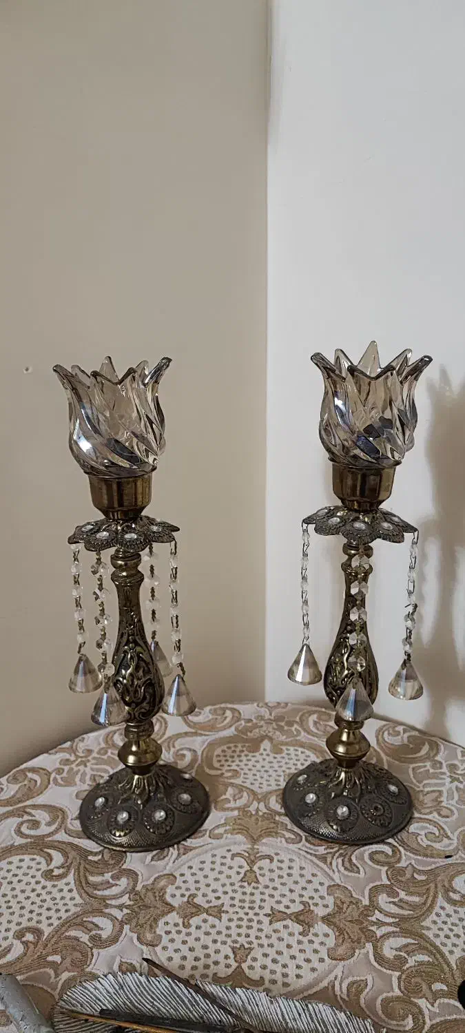 لاله شمعدان برنز|لوستر و چراغ آویز|اردبیل, |دیوار