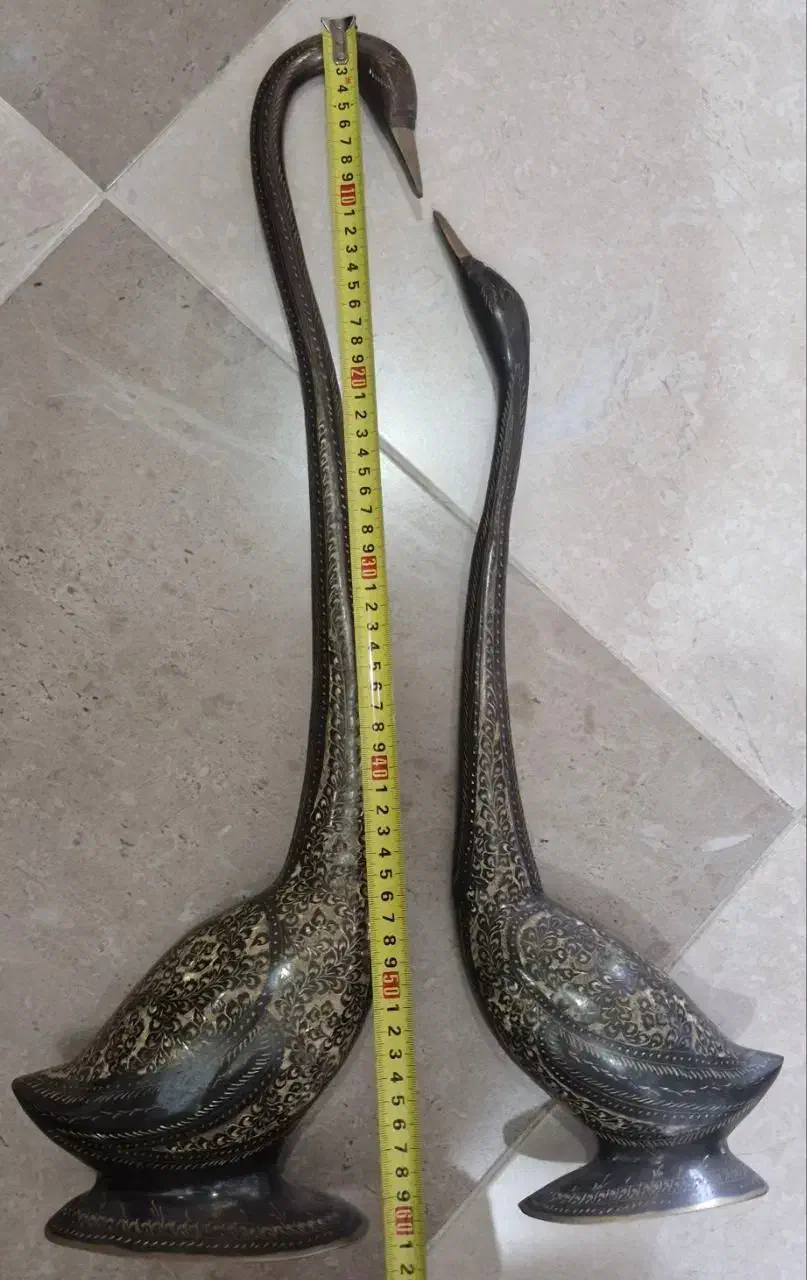 مجسمه برنزی ۵ عدد فیل و درنا جفتی|مجسمه، تندیس، ماکت|کرمان, |دیوار