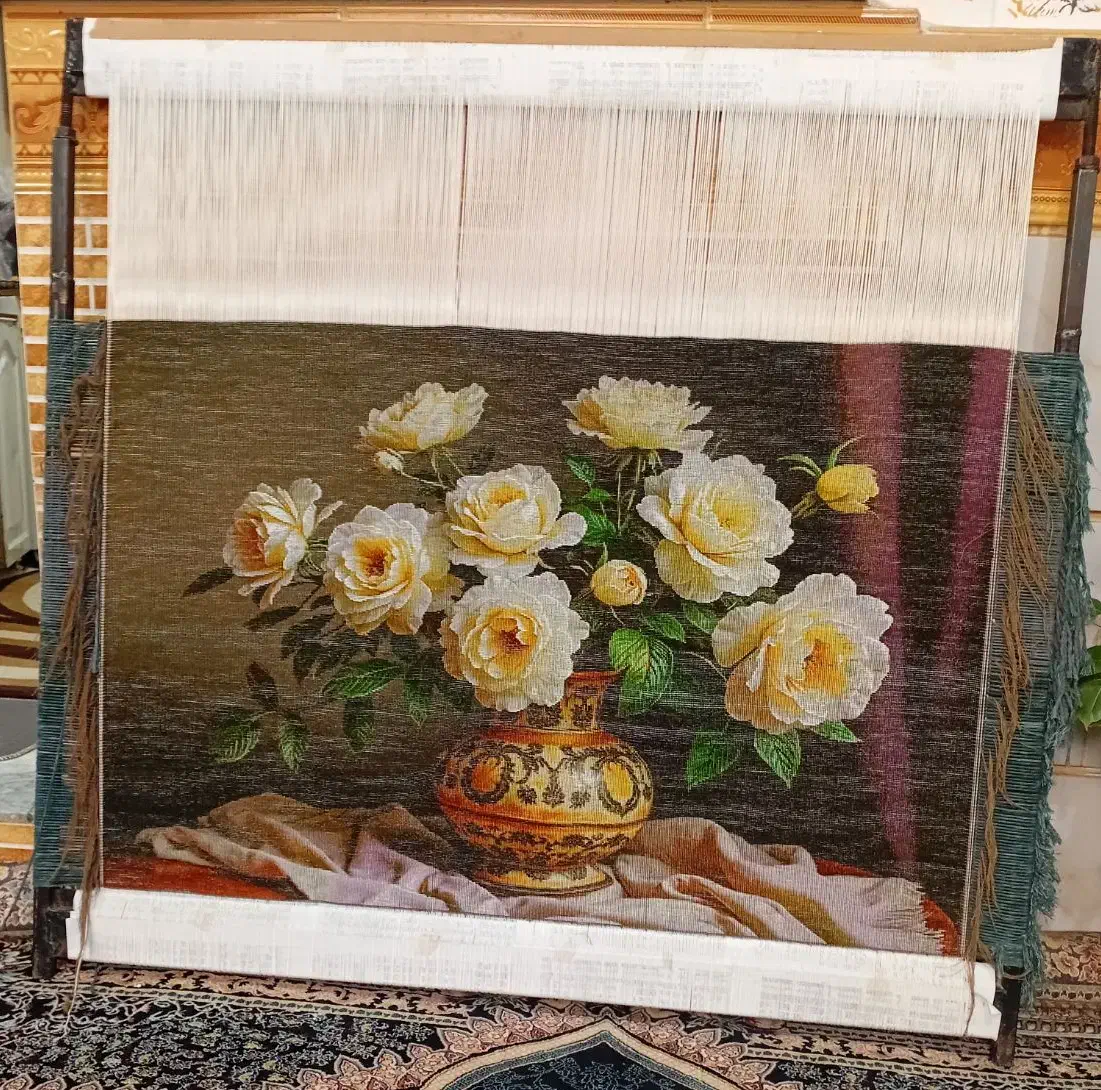 گلدان. تابلو فرش دستبافت|تابلو فرش|اقبالیه, |دیوار