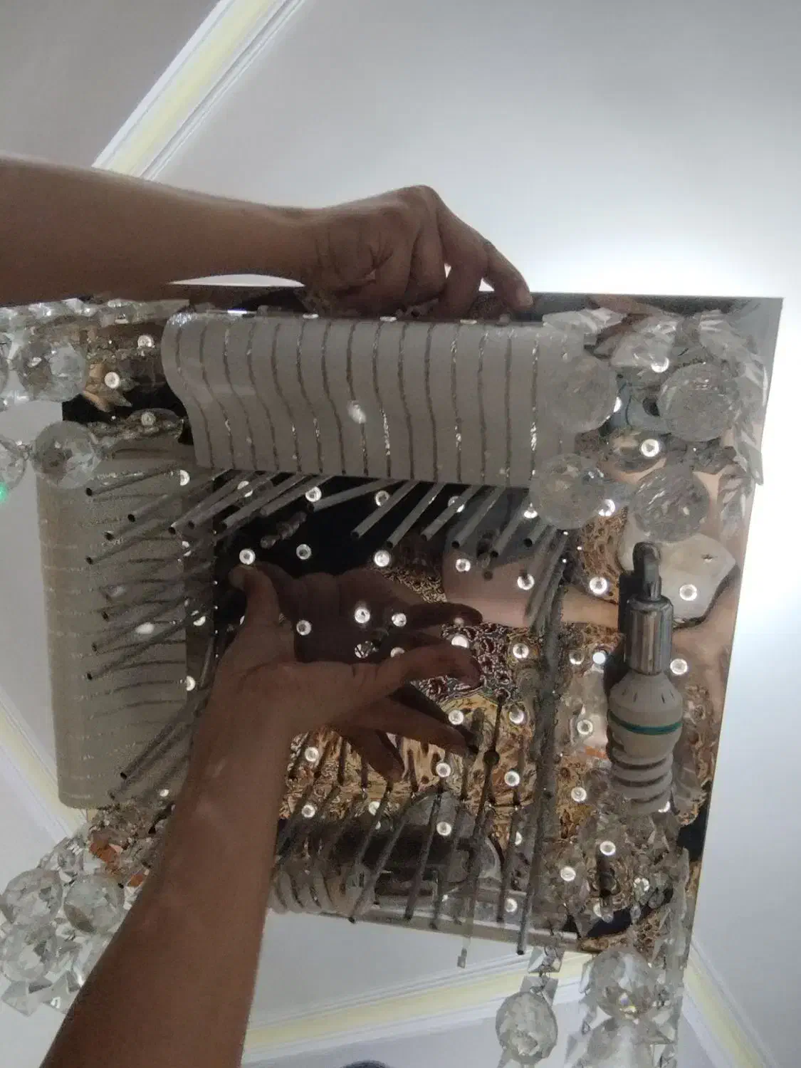 لوستر سقفی کریستالی سه حالته ریموت دار|لوستر و چراغ آویز|اندیشه, شهرک مریم|دیوار