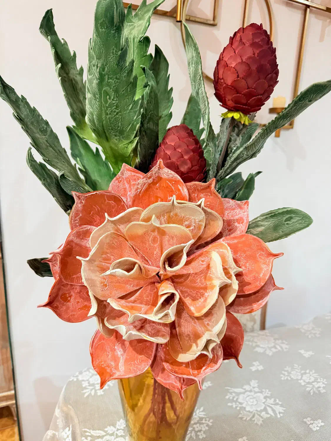 گلدان بهمراه گل|گل مصنوعی|رامسر, |دیوار